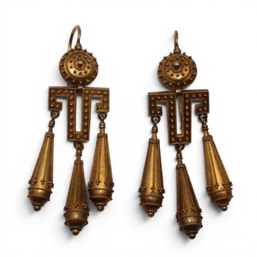 Etruscan Revival Earrings, 19th Century