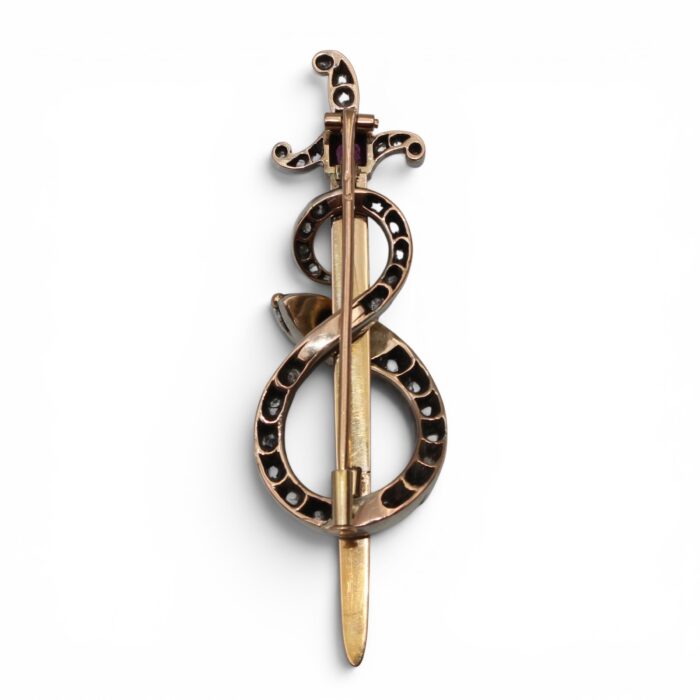 Snake and sword brooch, 19th century