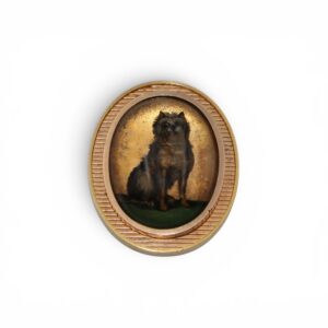 Broche, Verre d’Essex model « Chien », XIXeme