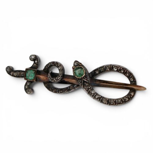 Snake and sword brooch, 19th century