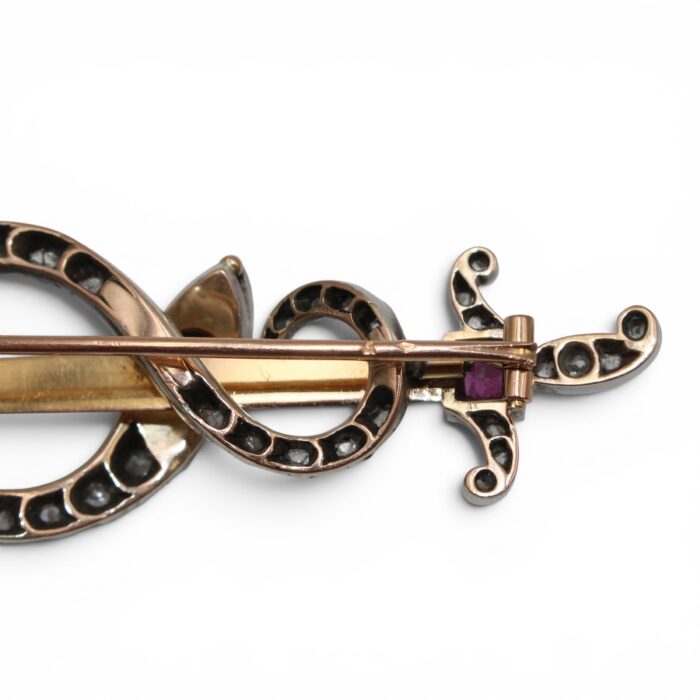 Snake and sword brooch, 19th century