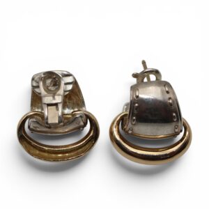 97F813D9-0AEA-4871-9E4A-F9D231DE625C Hermès, Boucles d'oreilles "Piqué Sellier"