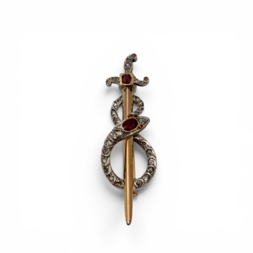 Snake and sword brooch, 19th century