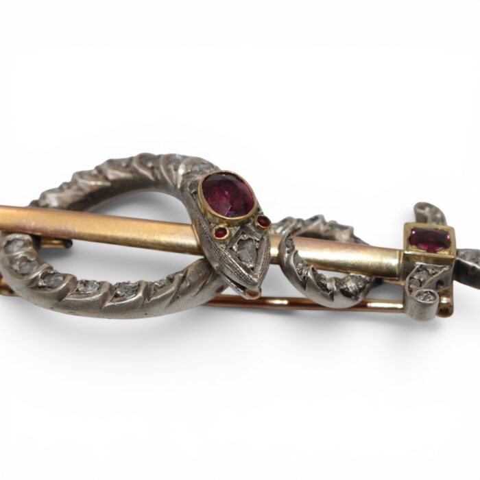 Snake and sword brooch, 19th century