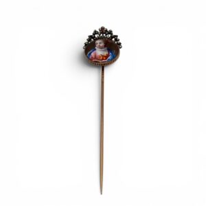 Female portrait stickpin, 17th century