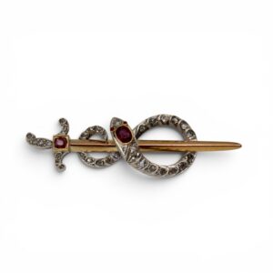 Snake and sword brooch, 19th century