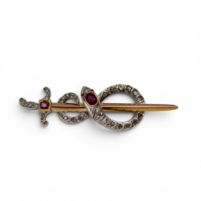 Snake and sword brooch, 19th century