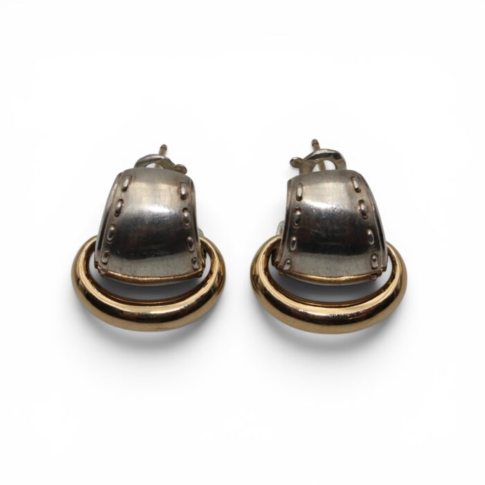 F89DF1BB-D427-41A5-8ADE-4B9723D64BF9 Hermès, Boucles d'oreilles "Piqué Sellier"