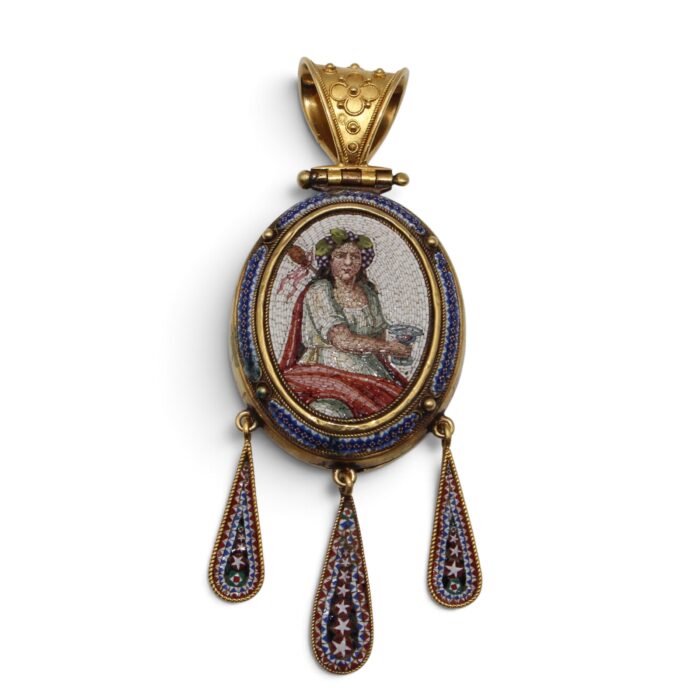 IMG 2987 Photoroom Pendentif micro-mosaïque, Bacchus